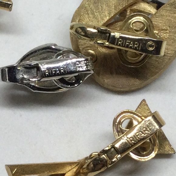 9 piece Lot of Trifari Jewelry Necklace Earrings Crown Patent Pending Hangtags - Picture 5 of 12